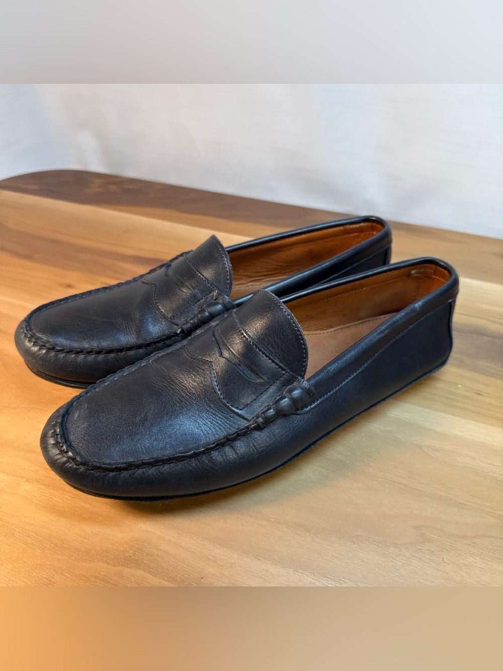 Allen Edmonds‎ Siesta Key Men Sz 10 D Shoe Driving Penny Loafer Black Leather